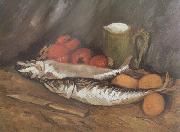 Vincent Van Gogh Still life with mackerels,Lemons and Tomatoes (nn04) USA oil painting reproduction